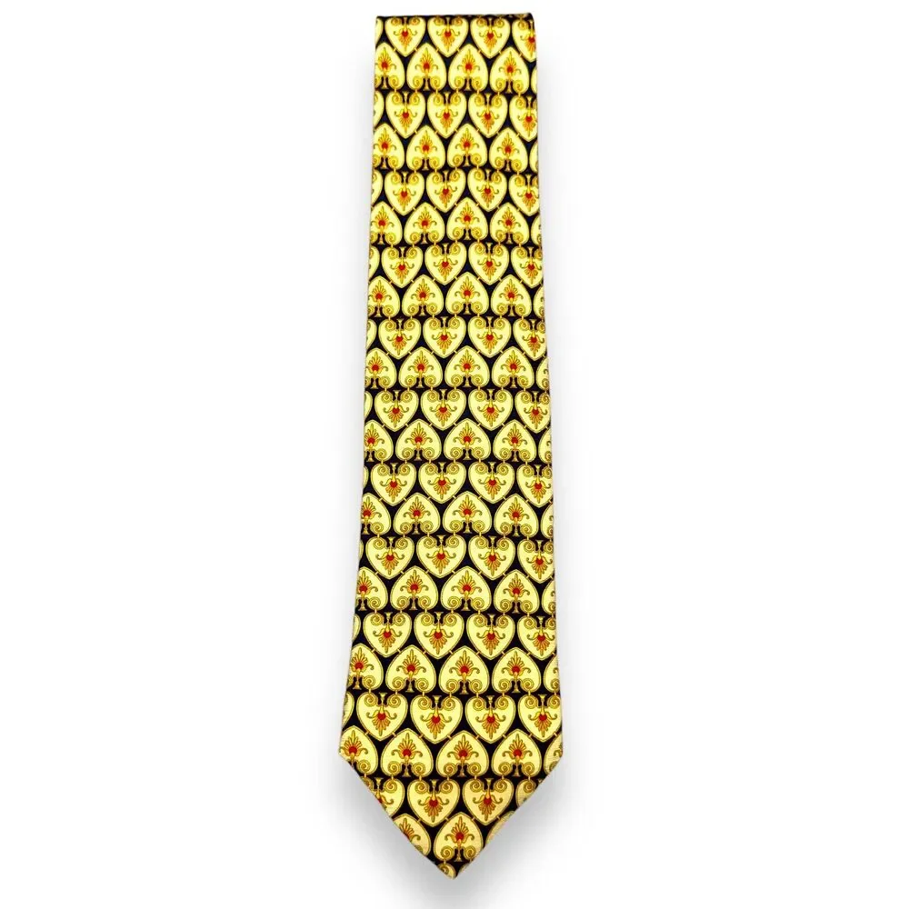 Tutto Matto 100% Silk Dress‎ Tie Made in Italy Bold Geographic Print 58